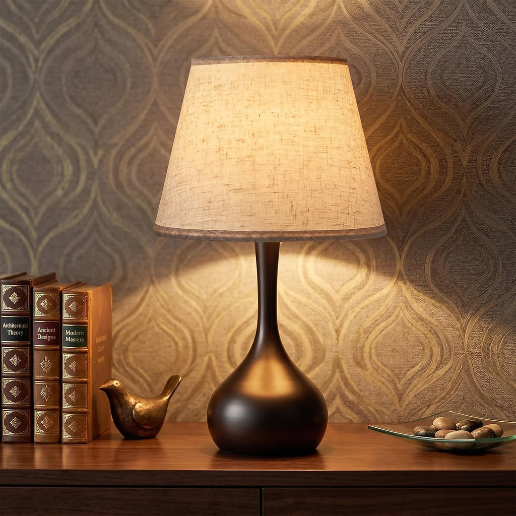 Velvero Touch Bedside Table Lamp – 3-Way Dimmable with Fabric Shade