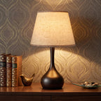 Velvero Touch Bedside Table Lamp – 3-Way Dimmable with Fabric Shade